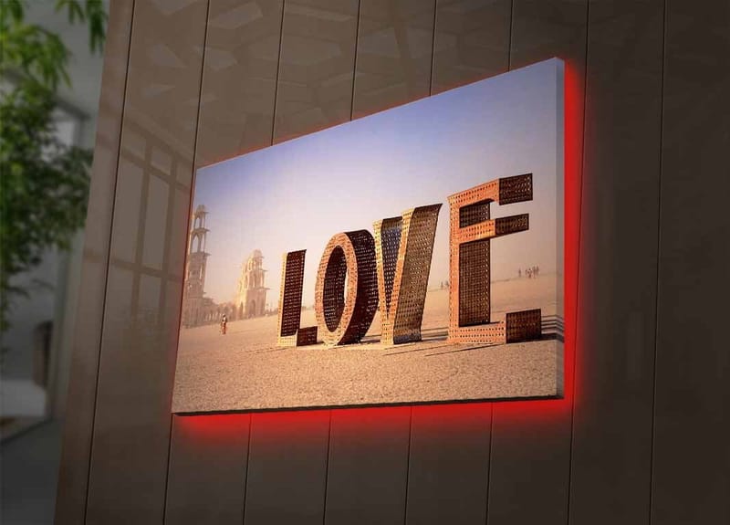 Dekorativ Canvasbilde med LED 45x70 cm - Flerfarget - Innredning - Bilder & kunst - Lerretsbilder