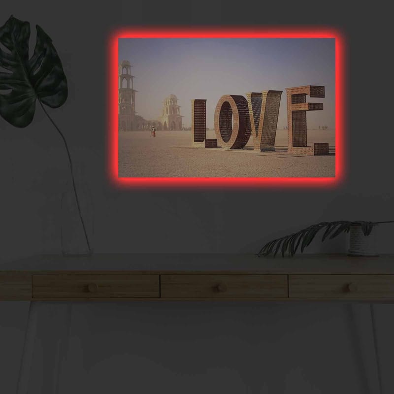 Dekorativ Canvasbilde med LED 45x70 cm - Flerfarget - Innredning - Bilder & kunst - Lerretsbilder