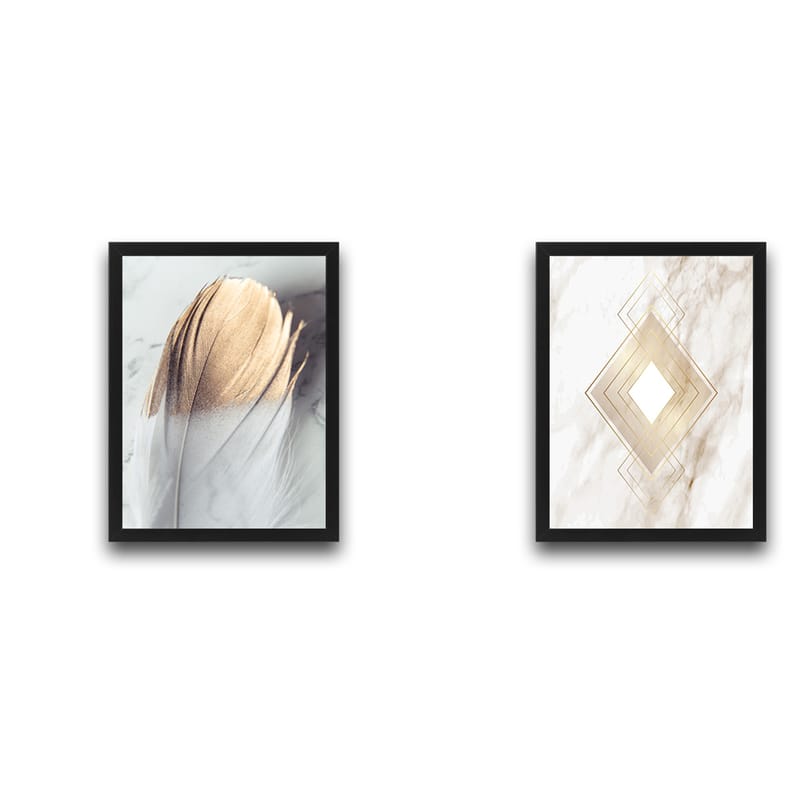Dekorativ InnRammemet maling 2-Deler 30x40 cm - Flerfarget - Innredning - Bilder & kunst - Lerretsbilder
