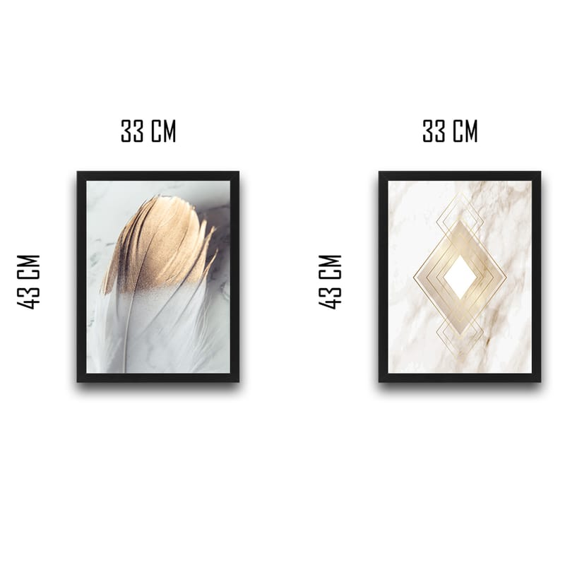 Dekorativ InnRammemet maling 2-Deler 30x40 cm - Flerfarget - Innredning - Bilder & kunst - Lerretsbilder