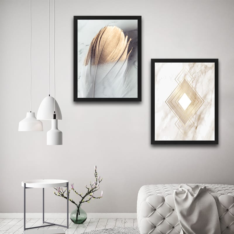 Dekorativ InnRammemet maling 2-Deler 30x40 cm - Flerfarget - Innredning - Bilder & kunst - Lerretsbilder