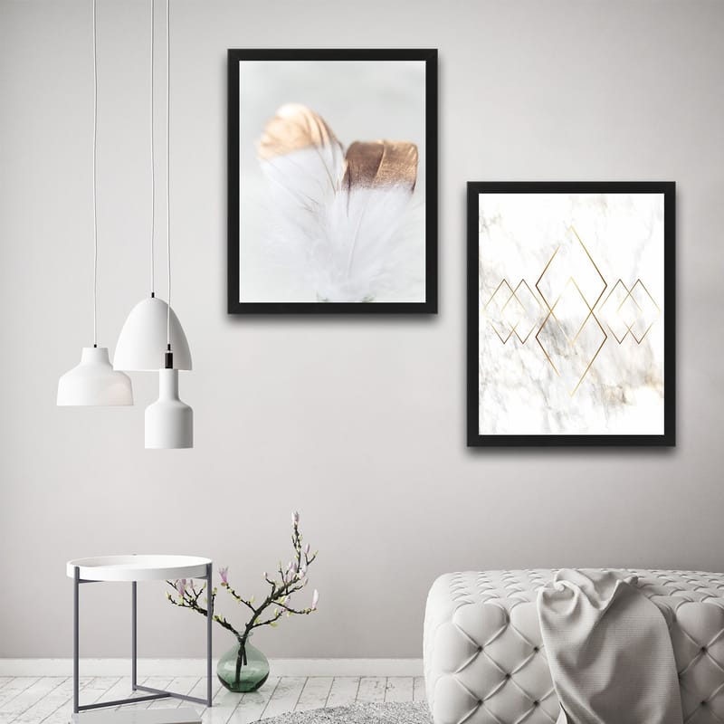 Dekorativ InnRammemet maling 2-Deler 30x40 cm - Flerfarget - Innredning - Bilder & kunst - Lerretsbilder