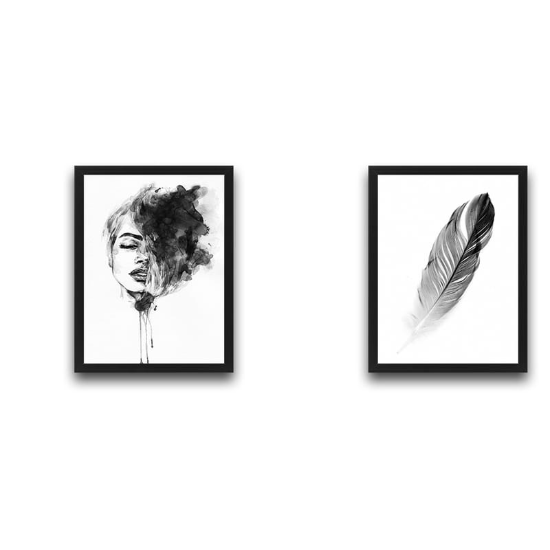 Dekorativ InnRammemet maling 2-Deler 30x40 cm - Flerfarget - Innredning - Bilder & kunst - Lerretsbilder