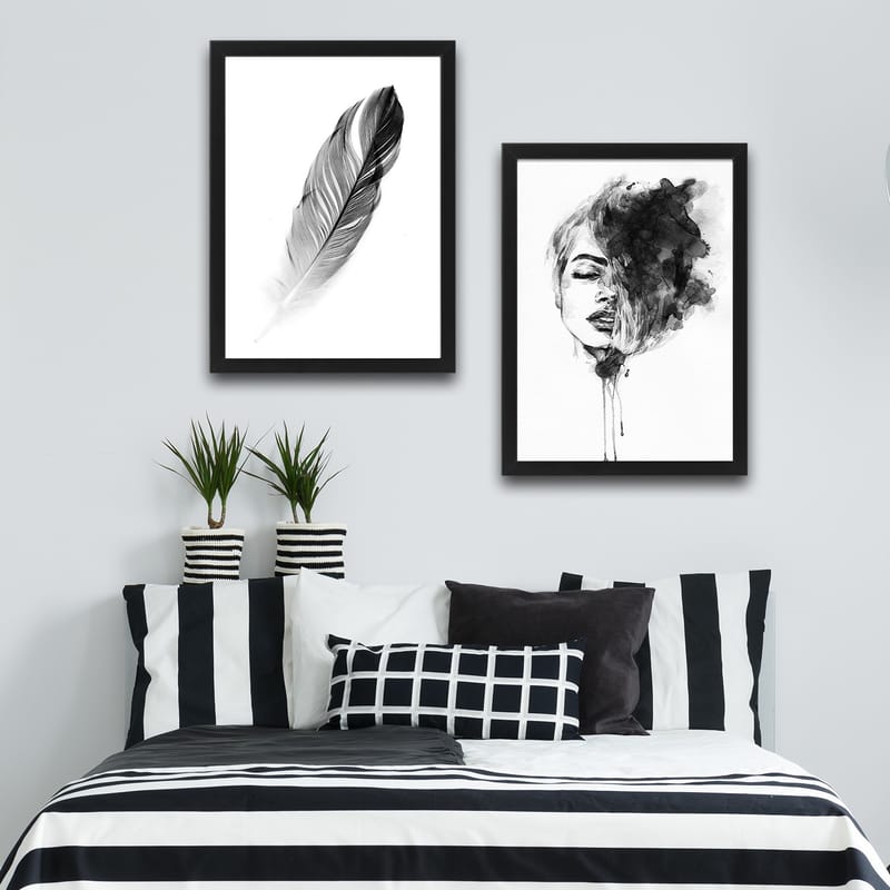 Dekorativ InnRammemet maling 2-Deler 30x40 cm - Flerfarget - Innredning - Bilder & kunst - Lerretsbilder