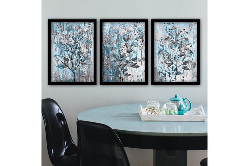 Dekorativ InnRammemet maling 3-Deler 35x45 cm - Flerfarget - Innredning - Bilder & kunst - Lerretsbilder