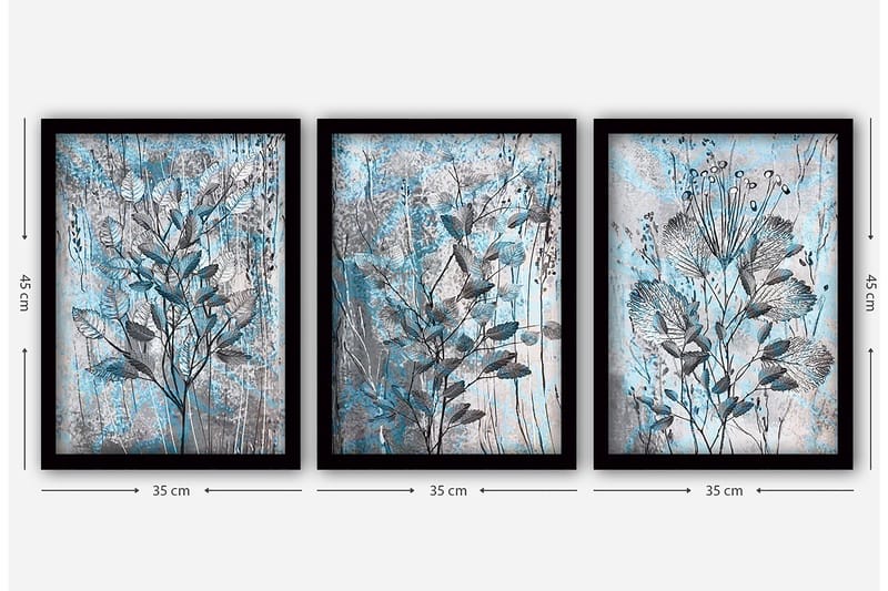 Dekorativ InnRammemet maling 3-Deler 35x45 cm - Flerfarget - Innredning - Bilder & kunst - Lerretsbilder