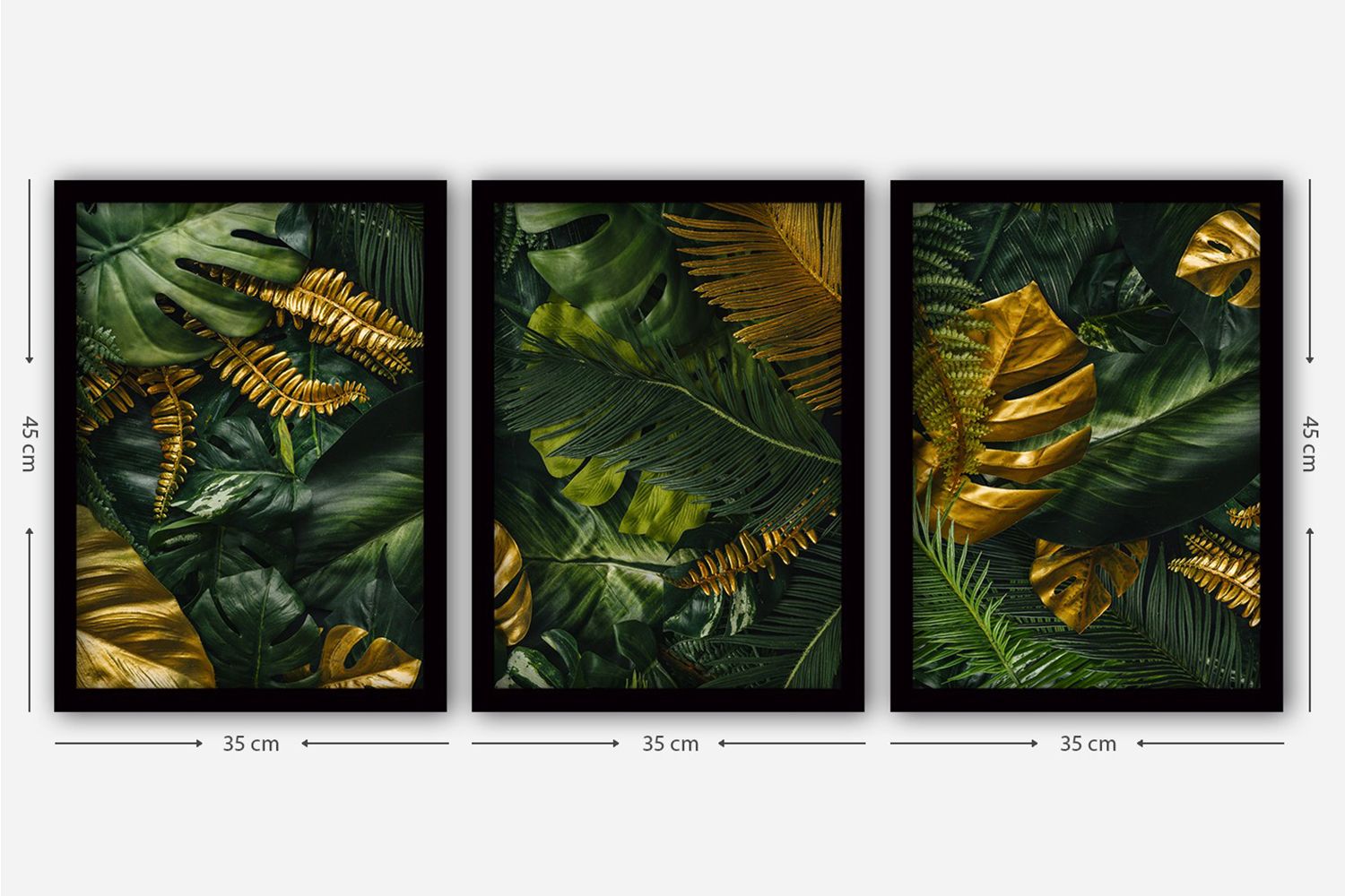 Dekorativ InnRammemet maling 3-Deler 35x45 cm - Flerfarget - Innredning - Bilder & kunst - Lerretsbilder