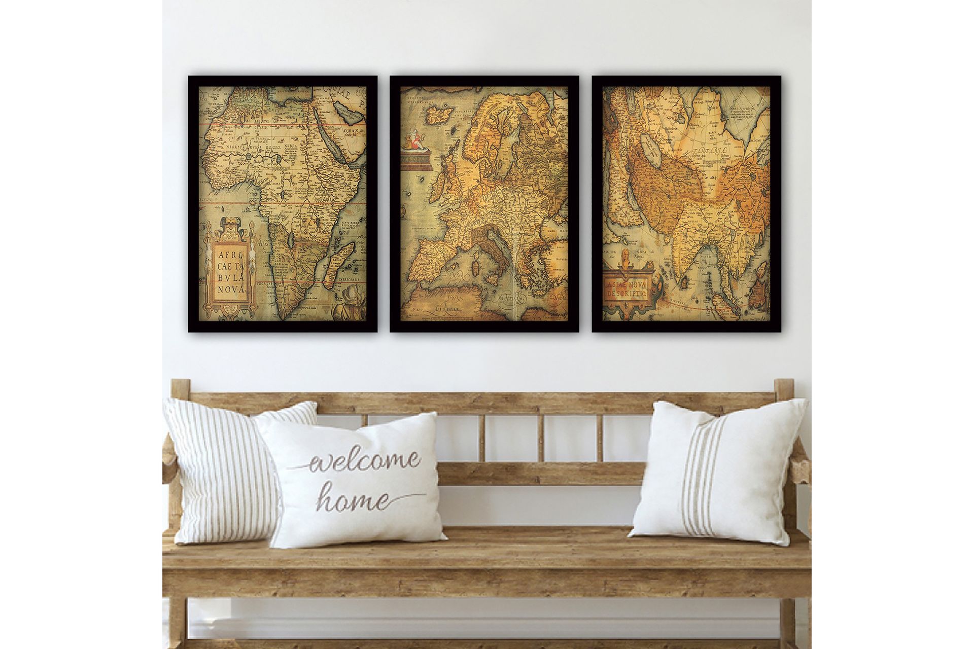 Dekorativ InnRammemet maling 3-Deler 35x45 cm - Flerfarget - Innredning - Bilder & kunst - Lerretsbilder