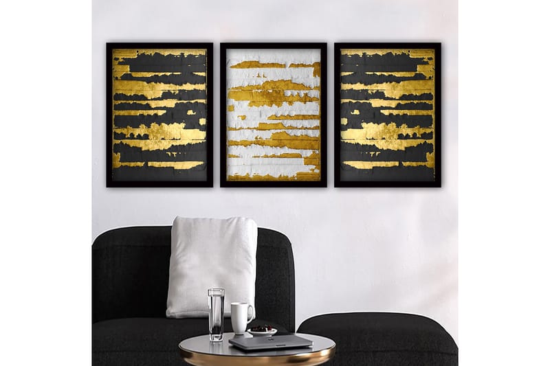 Dekorativ InnRammemet maling 3-Deler 35x45 cm - Flerfarget - Innredning - Bilder & kunst - Lerretsbilder