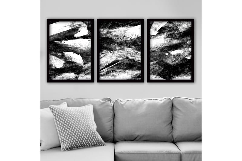 Dekorativ InnRammemet maling 3-Deler 35x45 cm - Flerfarget - Innredning - Bilder & kunst - Lerretsbilder