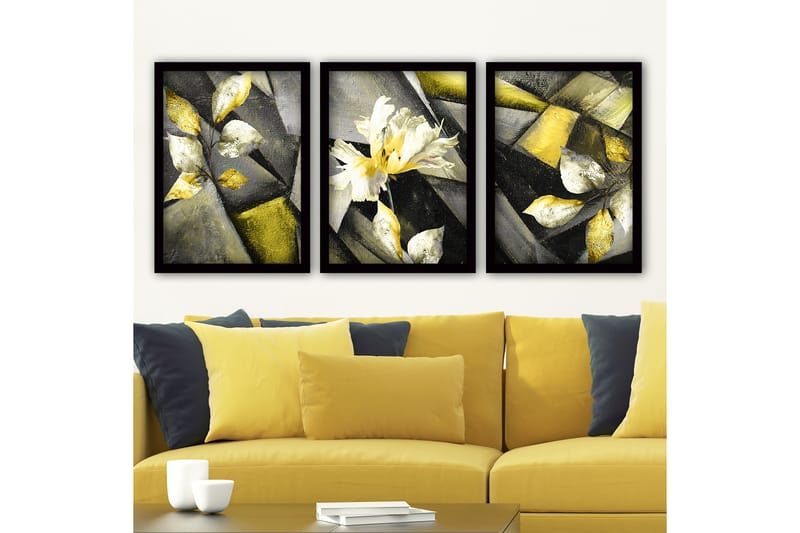 Dekorativ InnRammemet maling 3-Deler 35x45 cm - Flerfarget - Innredning - Bilder & kunst - Lerretsbilder
