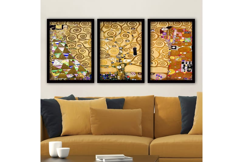 Dekorativ InnRammemet maling 3-Deler 35x45 cm, Flerfarget