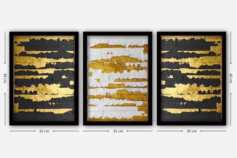 Dekorativ InnRammemet maling 3-Deler 35x45 cm - Flerfarget - Innredning - Bilder & kunst - Lerretsbilder
