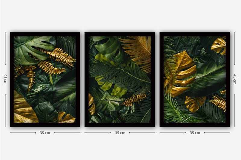 Dekorativ InnRammemet maling 3-Deler 35x45 cm - Flerfarget - Innredning - Bilder & kunst - Lerretsbilder