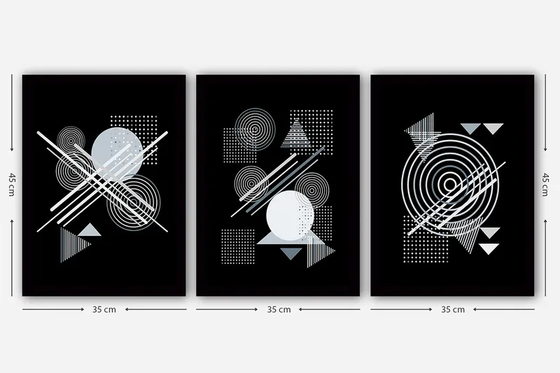 Dekorativ InnRammemet maling 3-Deler 35x45 cm - Flerfarget - Innredning - Bilder & kunst - Lerretsbilder