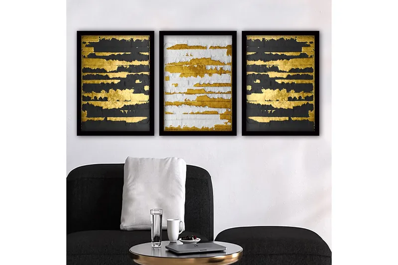 Dekorativ InnRammemet maling 3-Deler 35x45 cm, Flerfarget