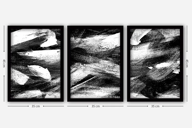 Dekorativ InnRammemet maling 3-Deler 35x45 cm - Flerfarget - Innredning - Bilder & kunst - Lerretsbilder