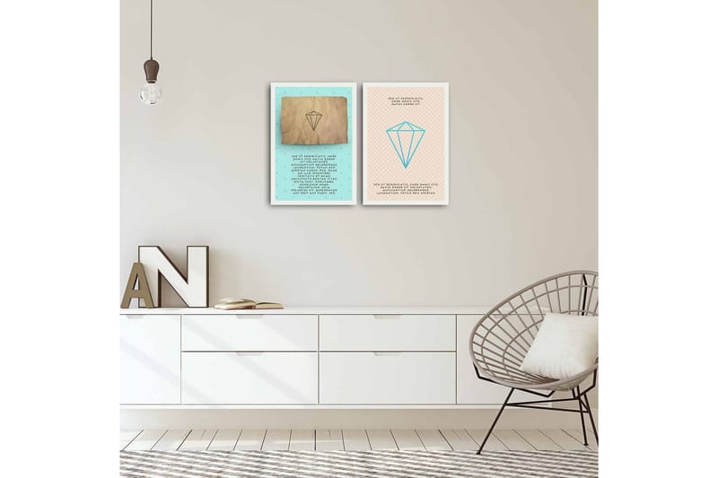 Dekorativ MDF-bilde 2 Deler - Flerfarget - Innredning - Bilder & kunst - Lerretsbilder