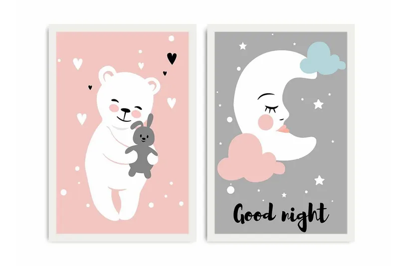 Dekorativ MDF-bilde 2 Deler - Flerfarget - Innredning - Bilder & kunst - Lerretsbilder