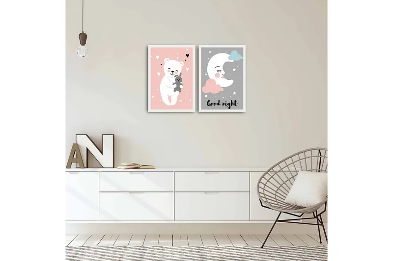 Dekorativ MDF-bilde 2 Deler - Flerfarget - Innredning - Bilder & kunst - Lerretsbilder