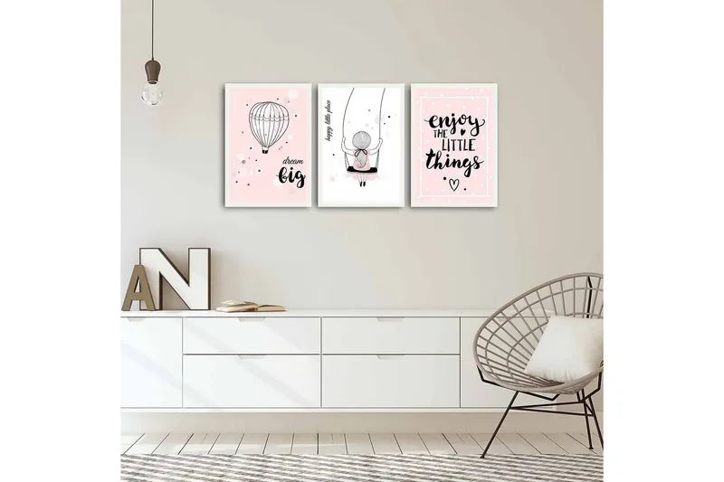 Dekorativ MDF-bilde 3 Deler - Flerfarget - Innredning - Bilder & kunst - Lerretsbilder