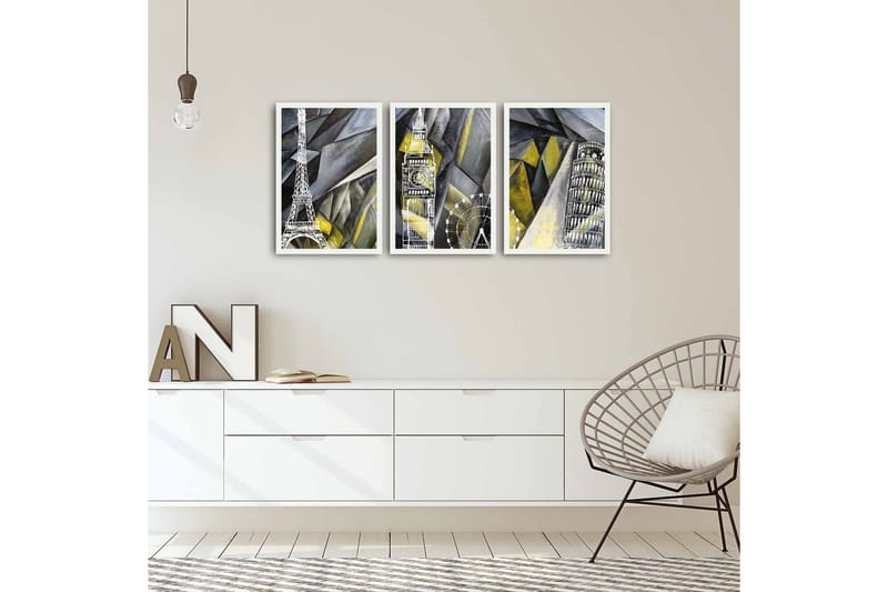 Dekorativ MDF-bilde 3 Deler - Flerfarget - Innredning - Bilder & kunst - Lerretsbilder