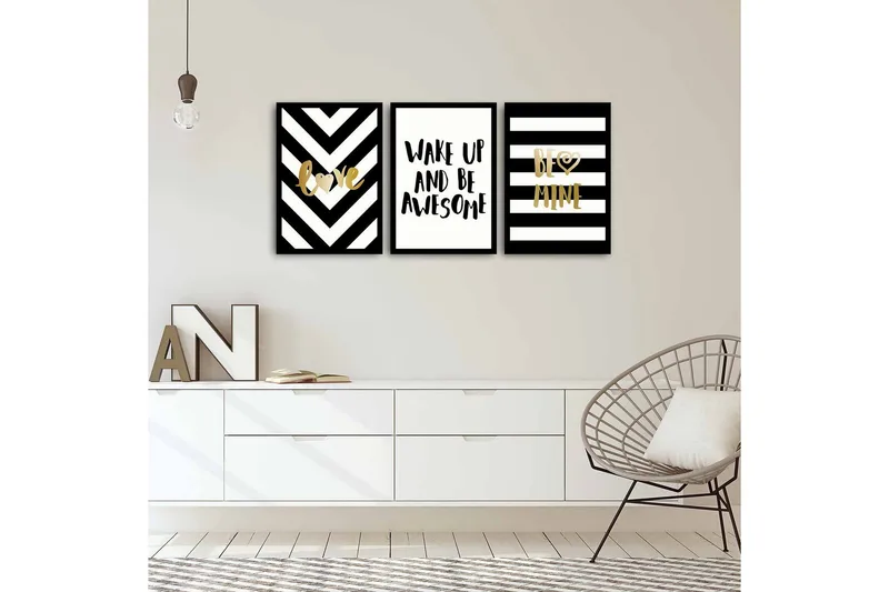 Dekorativ MDF-bilde 3 Deler - Flerfarget - Innredning - Bilder & kunst - Lerretsbilder