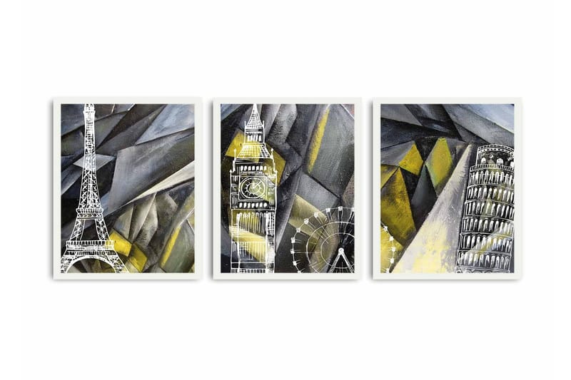 Dekorativ MDF-bilde 3 Deler - Flerfarget - Innredning - Bilder & kunst - Lerretsbilder