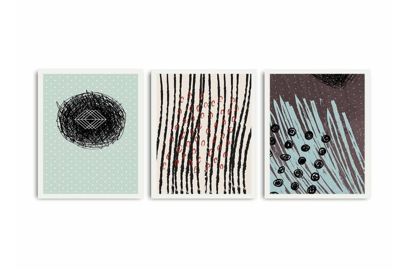 Dekorativ MDF-bilde 3 Deler - Flerfarget - Innredning - Bilder & kunst - Lerretsbilder