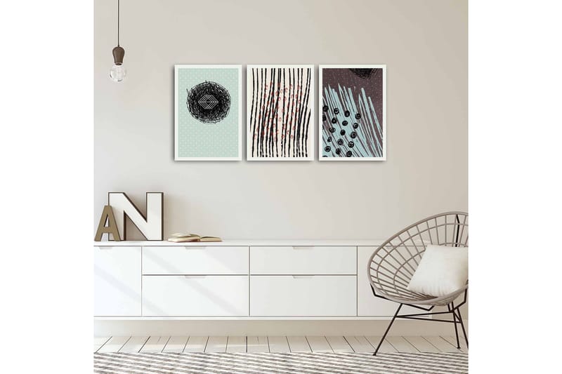 Dekorativ MDF-bilde 3 Deler - Flerfarget - Innredning - Bilder & kunst - Lerretsbilder