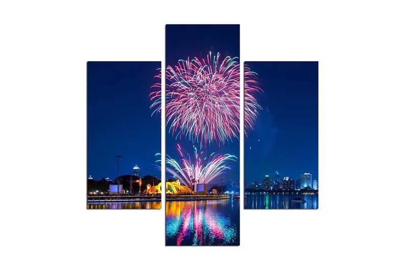 Dekorativ MDF-bilde 3 Deler, Flerfarget