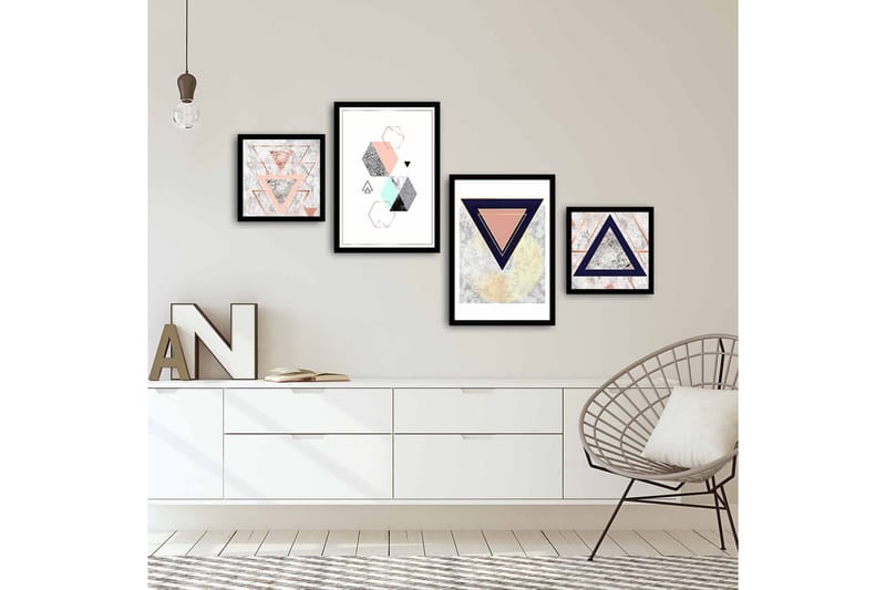 Dekorativ MDF-bilde 4 Deler - Flerfarget - Innredning - Bilder & kunst - Lerretsbilder