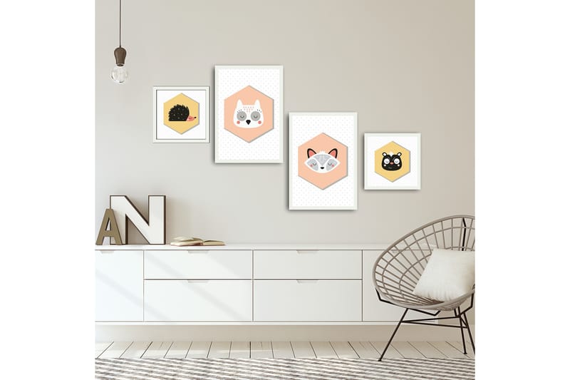 Dekorativ MDF-bilde 4 Deler - Flerfarget - Innredning - Bilder & kunst - Lerretsbilder
