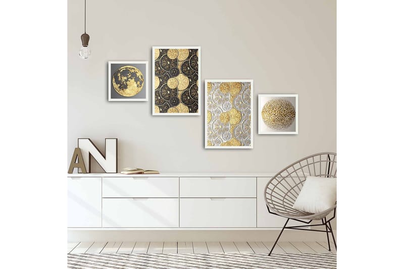 Dekorativ MDF-bilde 4 Deler - Flerfarget - Innredning - Bilder & kunst - Lerretsbilder