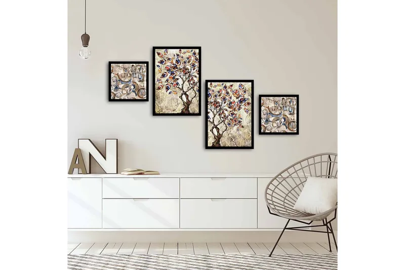 Dekorativ MDF-bilde 4 Deler - Flerfarget - Innredning - Bilder & kunst - Lerretsbilder