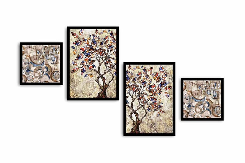 Dekorativ MDF-bilde 4 Deler - Flerfarget - Innredning - Bilder & kunst - Lerretsbilder