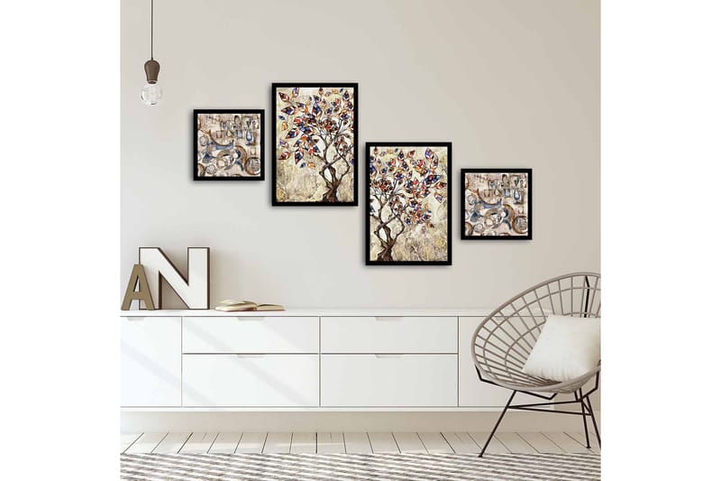 Dekorativ MDF-bilde 4 Deler - Flerfarget - Innredning - Bilder & kunst - Lerretsbilder