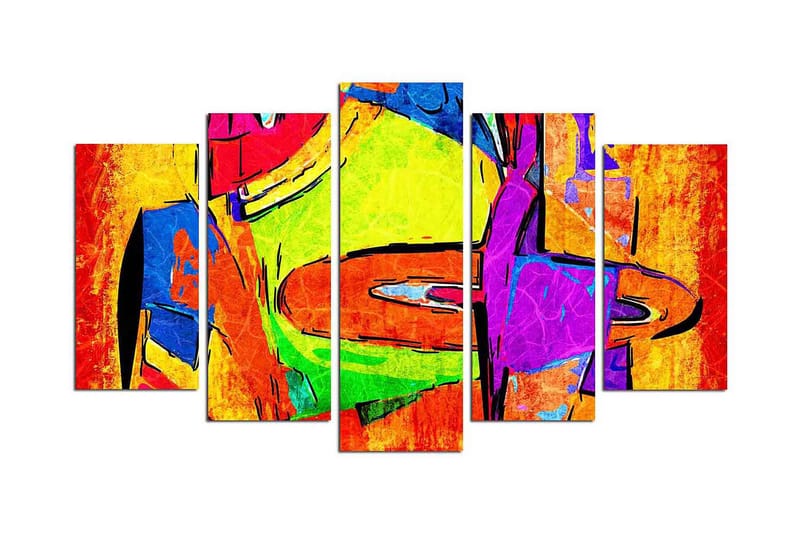 Dekorativ MDF-bilde 5 Deler - Flerfarget - Innredning - Bilder & kunst - Lerretsbilder