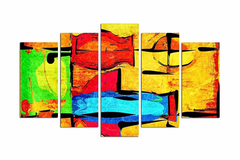 Dekorativ MDF-bilde 5 Deler - Flerfarget - Innredning - Bilder & kunst - Lerretsbilder