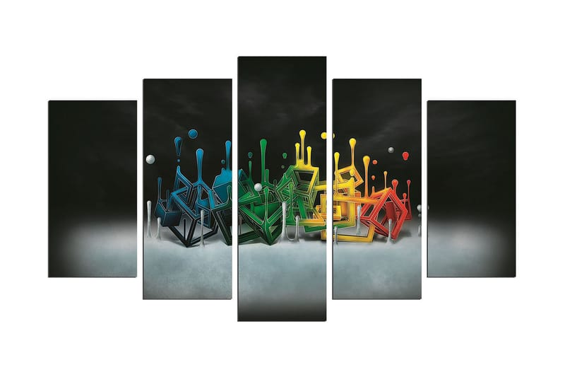 Dekorativ MDF-bilde 5 Deler - Flerfarget - Innredning - Bilder & kunst - Lerretsbilder