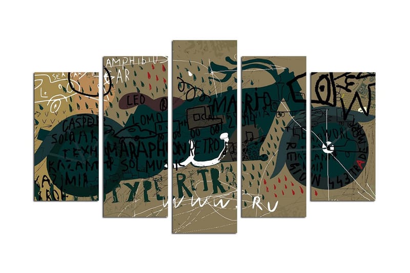 Dekorativ MDF-bilde 5 Deler - Flerfarget - Innredning - Bilder & kunst - Lerretsbilder