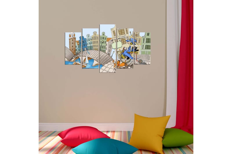 Dekorativ MDF-bilde 5 Deler - Flerfarget - Innredning - Bilder & kunst - Lerretsbilder