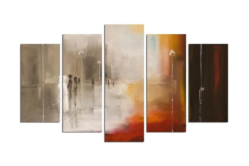 Dekorativ MDF-bilde 5 Deler, Flerfarget