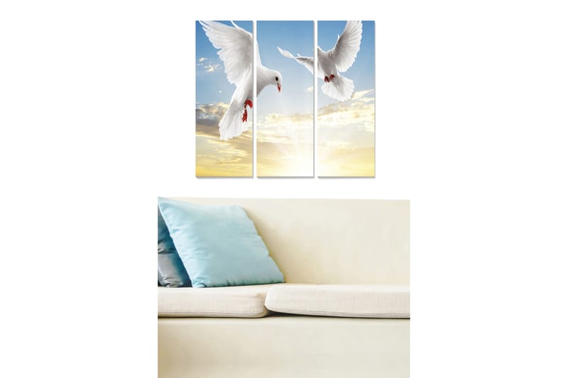 Dekorativ MDF-maling 3-Deler 20x50 cm - Flerfarget - Innredning - Bilder & kunst - Lerretsbilder