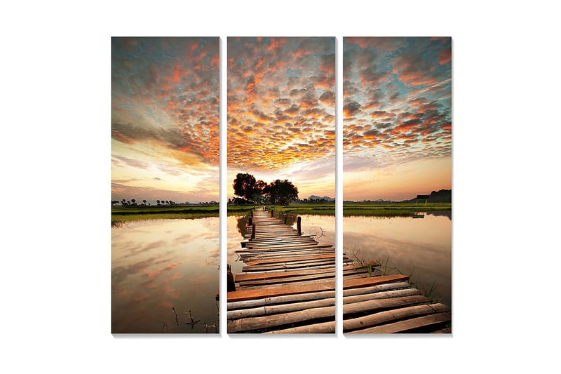 Dekorativ MDF-maling 3-Deler 20x50 cm - Flerfarget - Innredning - Bilder & kunst - Lerretsbilder