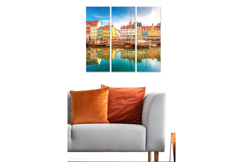 Dekorativ MDF-maling 3-Deler 20x50 cm - Flerfarget - Innredning - Bilder & kunst - Lerretsbilder