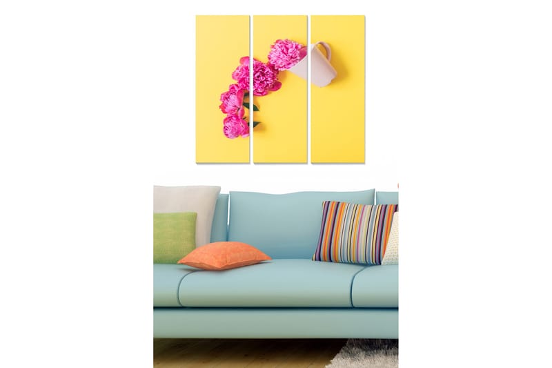 Dekorativ MDF-maling 3-Deler 20x50 cm - Flerfarget - Innredning - Bilder & kunst - Lerretsbilder