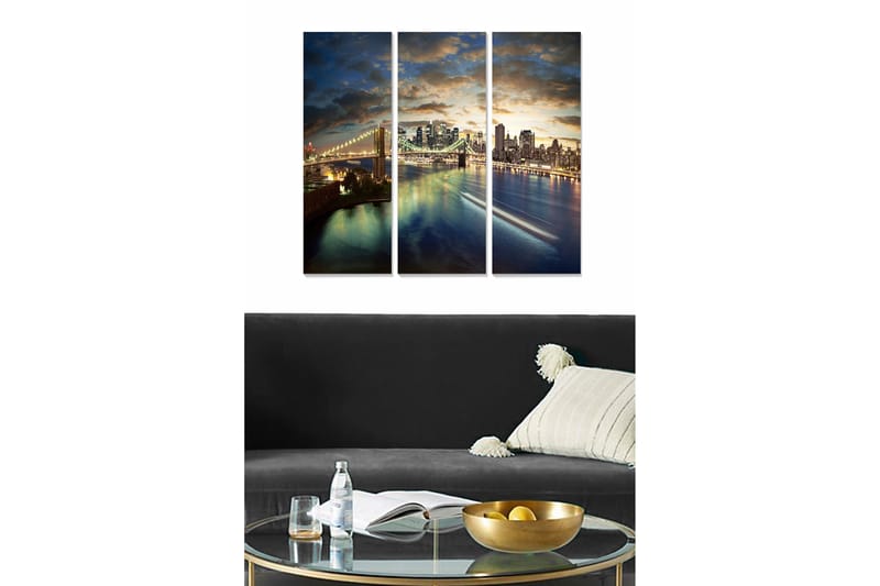 Dekorativ MDF-maling 3-Deler 20x50 cm - Flerfarget - Innredning - Bilder & kunst - Lerretsbilder