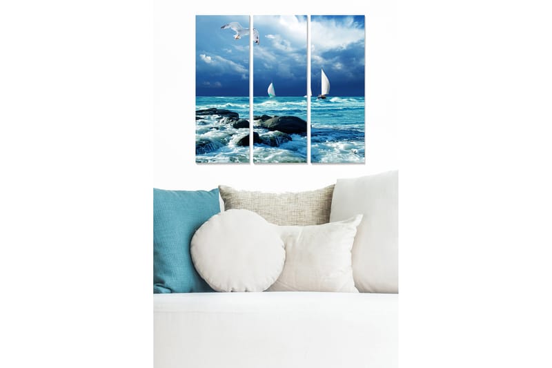 Dekorativ MDF-maling 3-Deler 20x50 cm - Flerfarget - Innredning - Bilder & kunst - Lerretsbilder