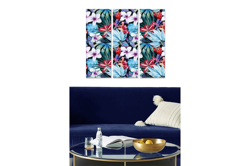 Dekorativ MDF-maling 3-Deler 20x50 cm - Flerfarget - Innredning - Bilder & kunst - Lerretsbilder